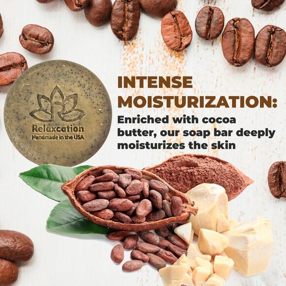 Natural Coffee Scrub Soap Bar - Exfoliating - Picture 4 of 6